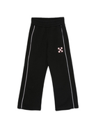 Pantaloni per bambina Off-White Kids neri con righe laterali bianche OBCJ007F25FLE001 1001 OFF WHITE KIDS 