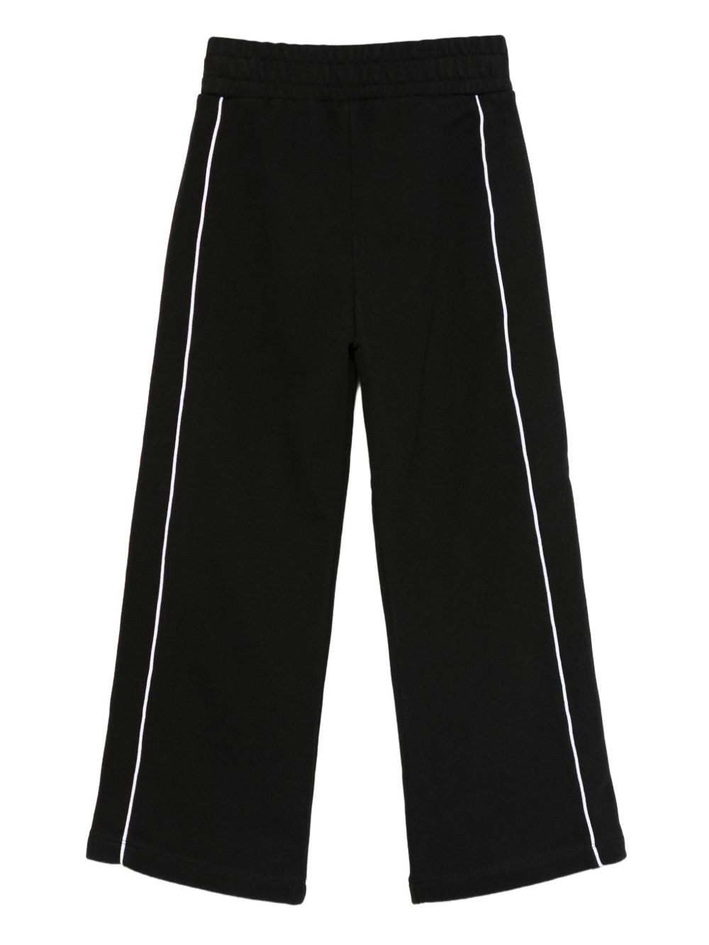 Pantaloni per bambina Off-White Kids neri con righe laterali bianche OBCJ007F25FLE001 1001 OFF WHITE KIDS 
