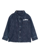 Camicie per neonato Off-White Kids denim con logo stampato e tasca sul petto OBDX001F25DEN001 3401 OFF WHITE KIDS 