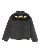 Felpa per bambino Off-White Kids grigia con dettaglio logo OBEA023F25FAB001 0718 OFF WHITE KIDS 