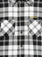 Camicia per bambino Off-White Kids bianco e nero con motivo a quadri OBGA001F25FAB001 1018 OFF WHITE KIDS 