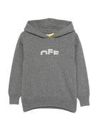Felpa per bambino Off-White Kids grigio con cappuccio OBHU001F25KNI001 0705 OFF WHITE KIDS 