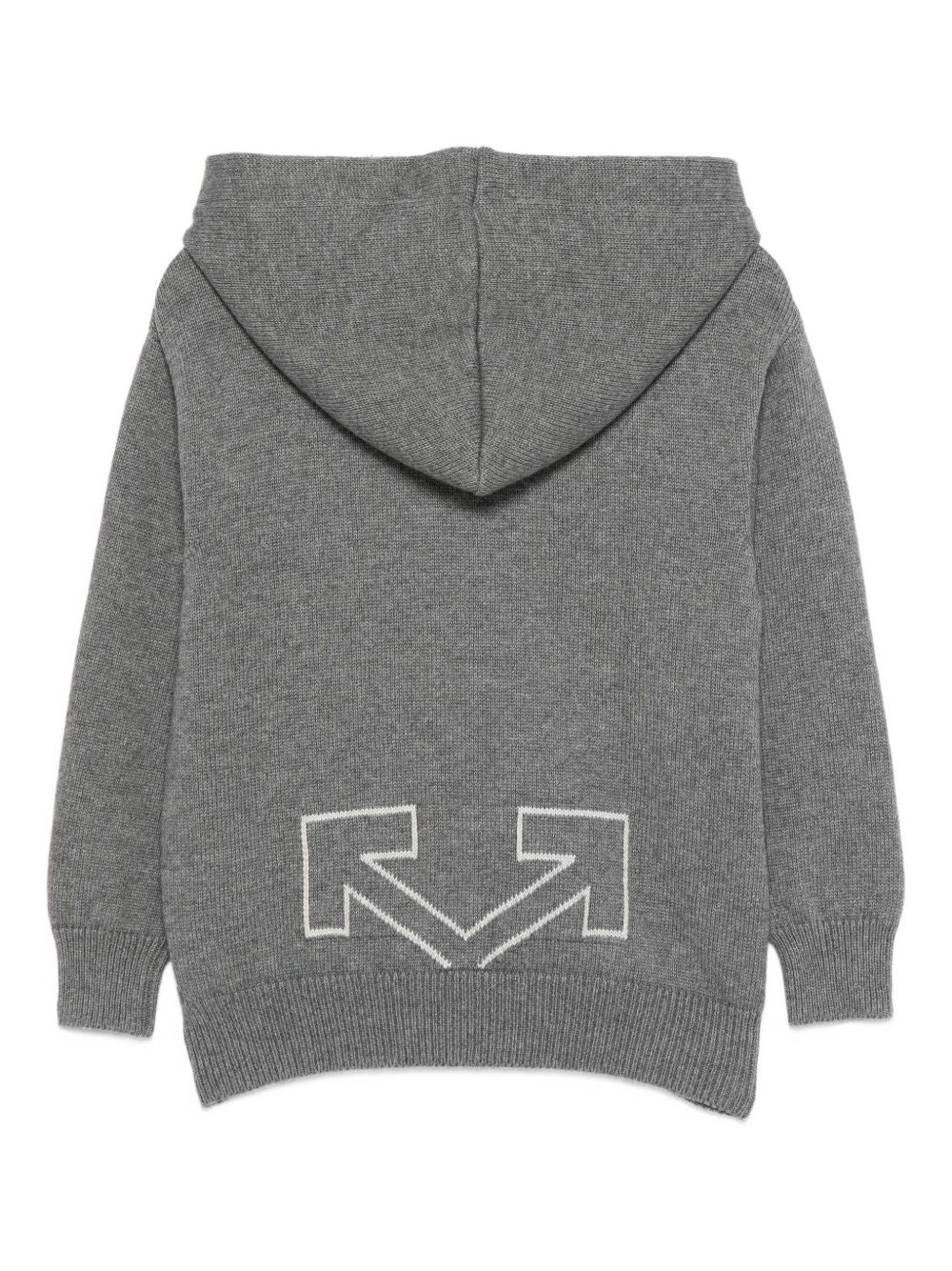 Felpa per bambino Off-White Kids grigio con cappuccio OBHU001F25KNI001 0705 OFF WHITE KIDS 