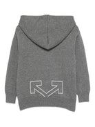 Felpa per bambino Off-White Kids grigio con cappuccio OBHU001F25KNI001 0705 OFF WHITE KIDS 