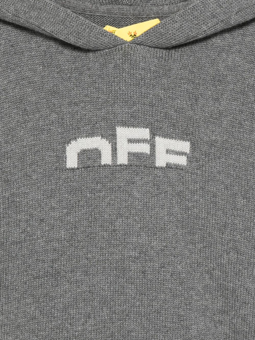Felpa per bambino Off-White Kids grigio con cappuccio OBHU001F25KNI001 0705 OFF WHITE KIDS 