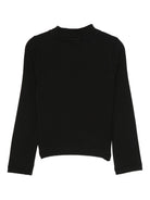 T-shirt per bambina Off-White Kids nera con collo a lupetto OGAB00AF25JER001 1001 OFF WHITE KIDS 
