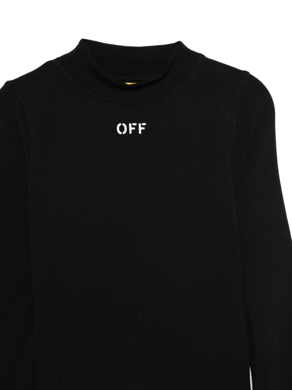 T-shirt per bambina Off-White Kids nera con collo a lupetto OGAB00AF25JER001 1001 OFF WHITE KIDS 