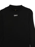 T-shirt per bambina Off-White Kids nera con collo a lupetto OGAB00AF25JER001 1001 OFF WHITE KIDS 