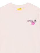 Felpa per bambina Off-White Kids rosa con grafica e orlo a coste OGBA001F25FLE003 3C32 OFF WHITE KIDS 