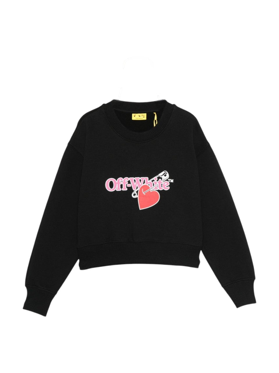 Felpa per bambina Off-White Kids nero con logo sul davanti OGBA013F25FLE001 1025 OFF WHITE KIDS 