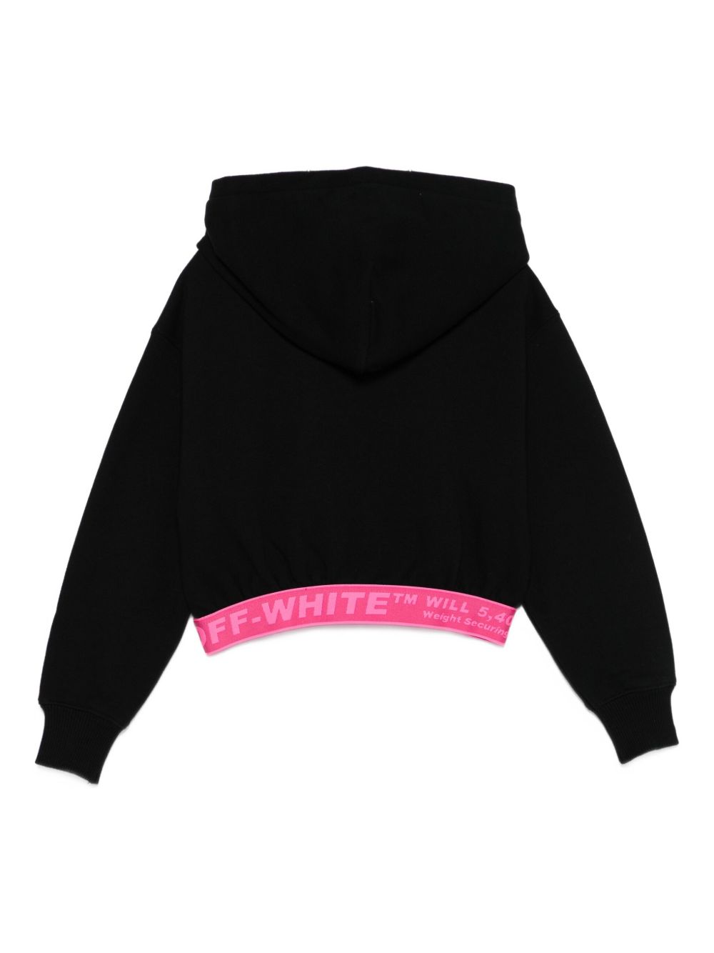 Felpa per bambina Off-White Kids nera con cappuccio e ricamo con logo OGBB005F25FLE001 1032 OFF WHITE KIDS 