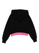 Felpa per bambina Off-White Kids nera con cappuccio e ricamo con logo OGBB005F25FLE001 1032 OFF WHITE KIDS 