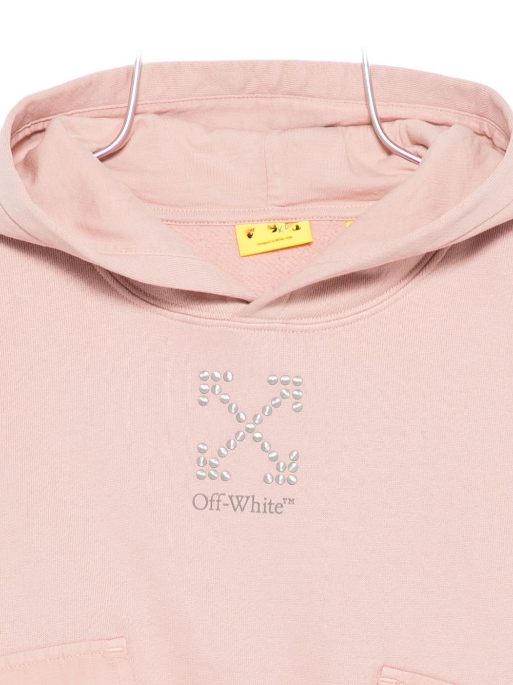 Felpa per bambina Off-White Kids rosa con cappuccio e stampa con logo OGBB00BF25FLE001 3B07 OFF WHITE KIDS 