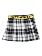 Gonna per bambina Off-White Kids bianco e nero con motivo a quadri OGCC02AF25FAB001 1018 OFF WHITE KIDS 