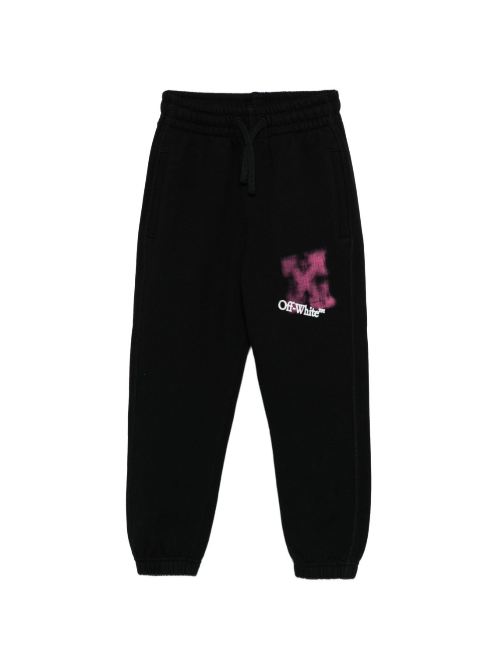 Pantaloni sportivi per bambina Off-White Kids neri con stampa effetto vernice spray OGCH001F25FLE001 1032 OFF WHITE KIDS 