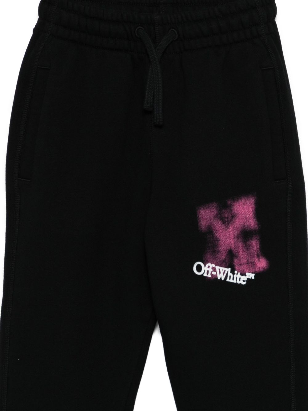 Pantaloni sportivi per bambina Off-White Kids neri con stampa effetto vernice spray OGCH001F25FLE001 1032 OFF WHITE KIDS 