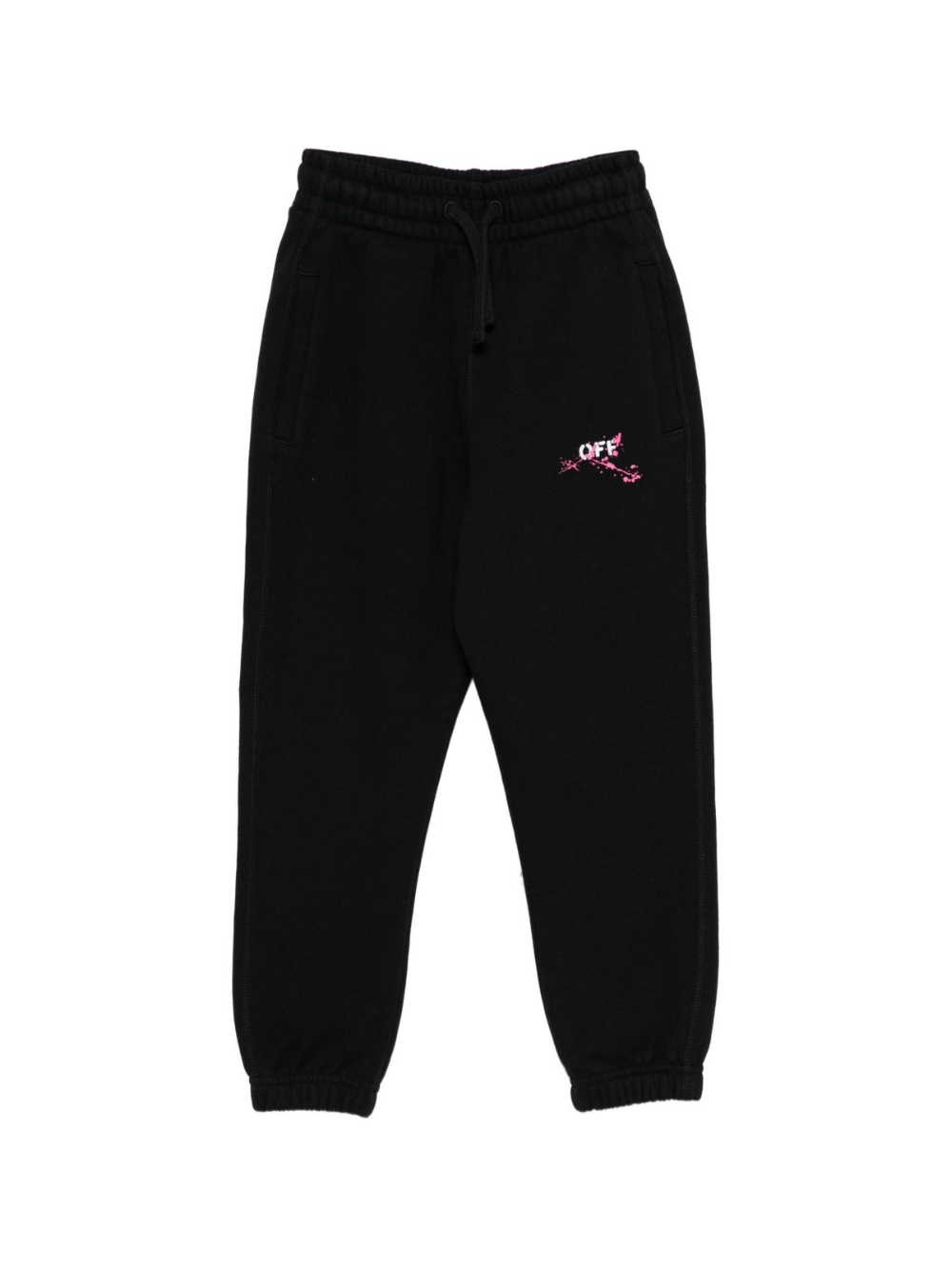 Pantaloni da tuta per bambina Off-White Kids neri con stampa del logo OGCH001F25FLE002 1032 OFF WHITE KIDS 