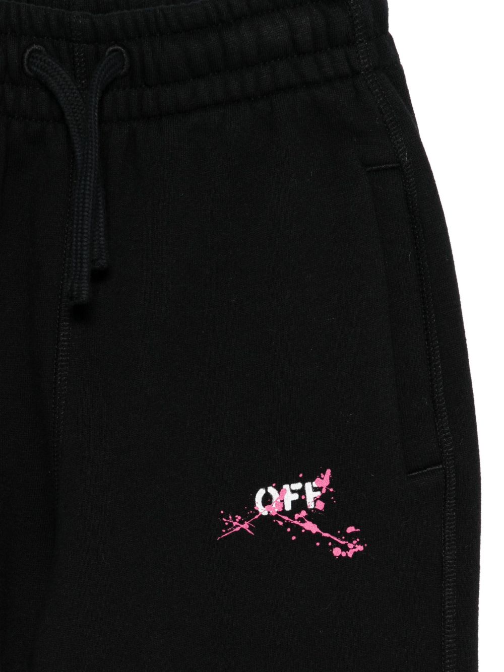 Pantaloni da tuta per bambina Off-White Kids neri con stampa del logo OGCH001F25FLE002 1032 OFF WHITE KIDS 