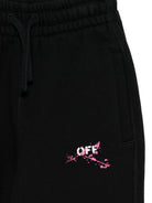 Pantaloni da tuta per bambina Off-White Kids neri con stampa del logo OGCH001F25FLE002 1032 OFF WHITE KIDS 