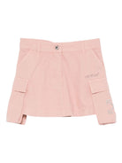 Gonna per bambina Off-White Kids rosa con tasche laterali con patta OGCY001F25FAB001 3B07 OFF WHITE KIDS 