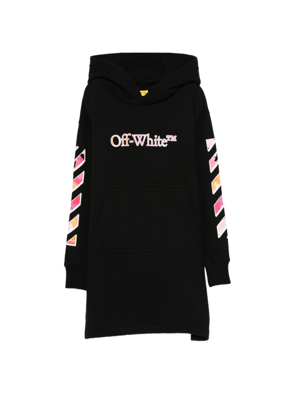 Abito per bambina Off-White Kids nero con stampa logo sul davanti OGDF003F25FLE001 1084 OFF WHITE KIDS 