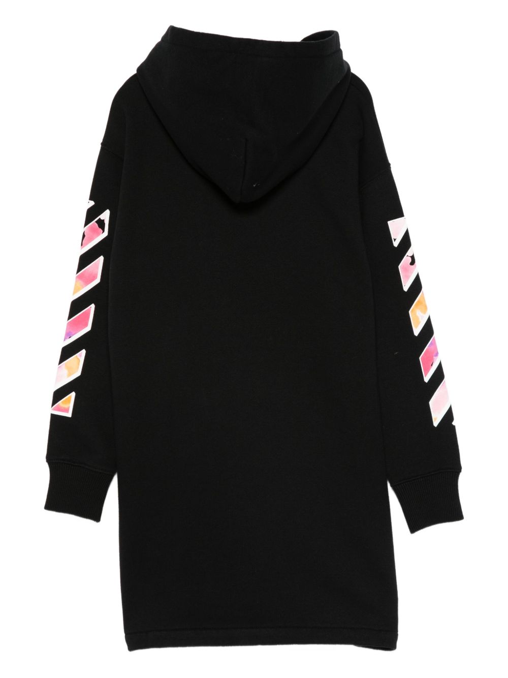 Abito per bambina Off-White Kids nero con stampa logo sul davanti OGDF003F25FLE001 1084 OFF WHITE KIDS 