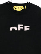 Maglione per bambina Off-White Kids nero con dettaglio logo OGHE002F25KNI001 103C OFF WHITE KIDS 