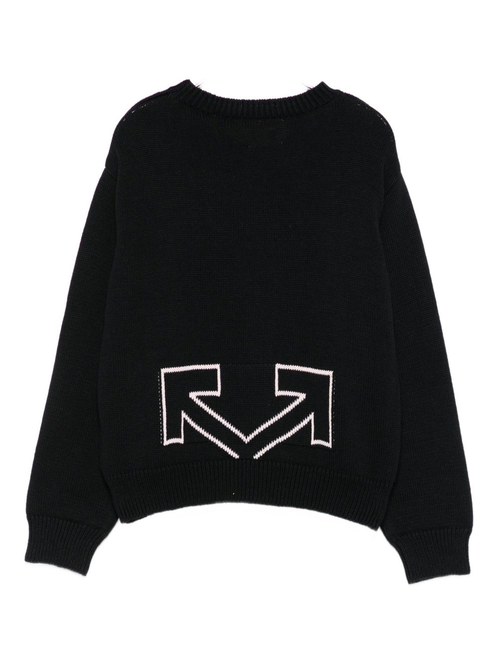 Maglione per bambina Off-White Kids nero con dettaglio logo OGHE002F25KNI001 103C OFF WHITE KIDS 