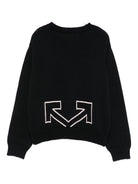 Maglione per bambina Off-White Kids nero con dettaglio logo OGHE002F25KNI001 103C OFF WHITE KIDS 