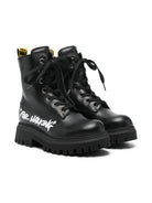 Stivali per bambina Off-White Kids neri con linguetta con logo OGID002F25LEA001 1001 OFF WHITE KIDS 