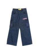 Pantaloni per bambina Off-White Kids denim con tasche cargo OGYB003F25DEN001 3432 OFF WHITE KIDS 