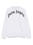 Felpa per bambino Palm Angels Kids grigia con stampa logo PBBA012C99FLE003 0810 PALM ANGELS KIDS 