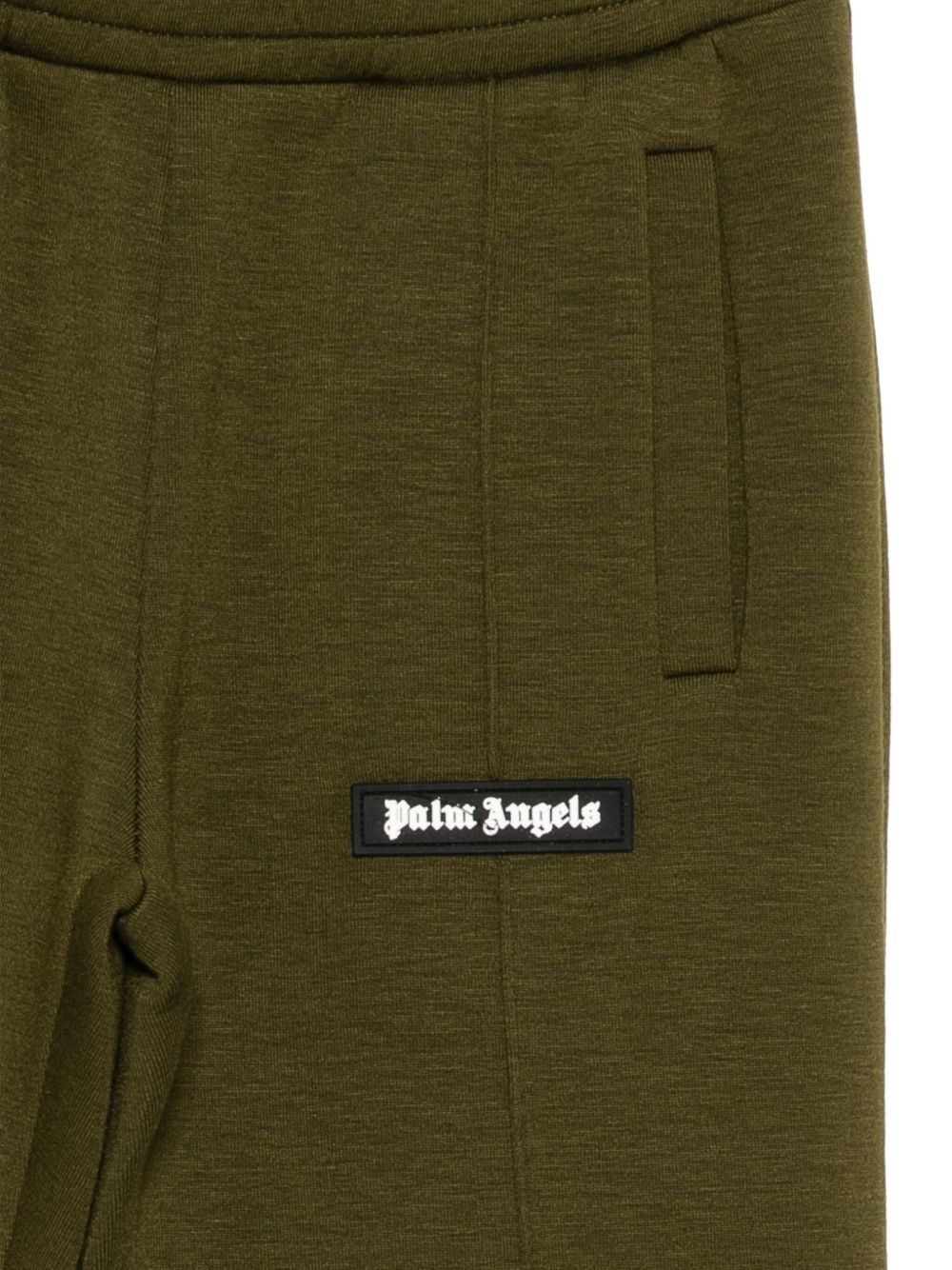 Pantaloni sportivi per bambino Palm Angels Kids verdi con applicazione con logo PBCH017F25FLE001 5603 PALM ANGELS KIDS 