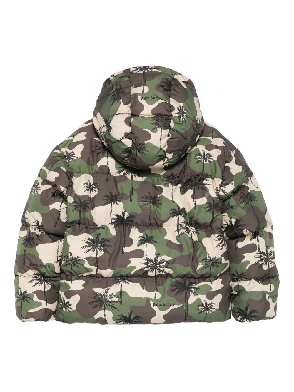 Piumino per bambino Palm Angels Kids verde con stampa camouflage PBEJ005F25FAB001 8403 PALM ANGELS KIDS 