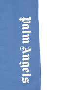 Pantaloni sportivo per bambino Palm Angels Kids azzurri con stampa logo PBXD001F25FLE001 4203 PALM ANGELS KIDS 