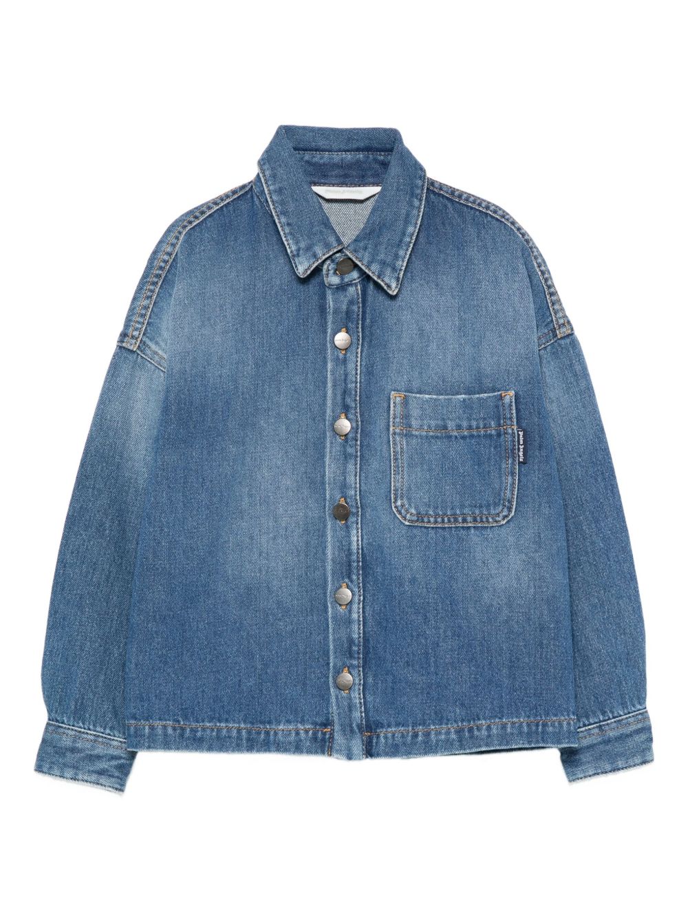 Camicia per bambino Palm Angels Kids in denim con ricamo con logo PBYD006F25DEN001 4416 PALM ANGELS KIDS 