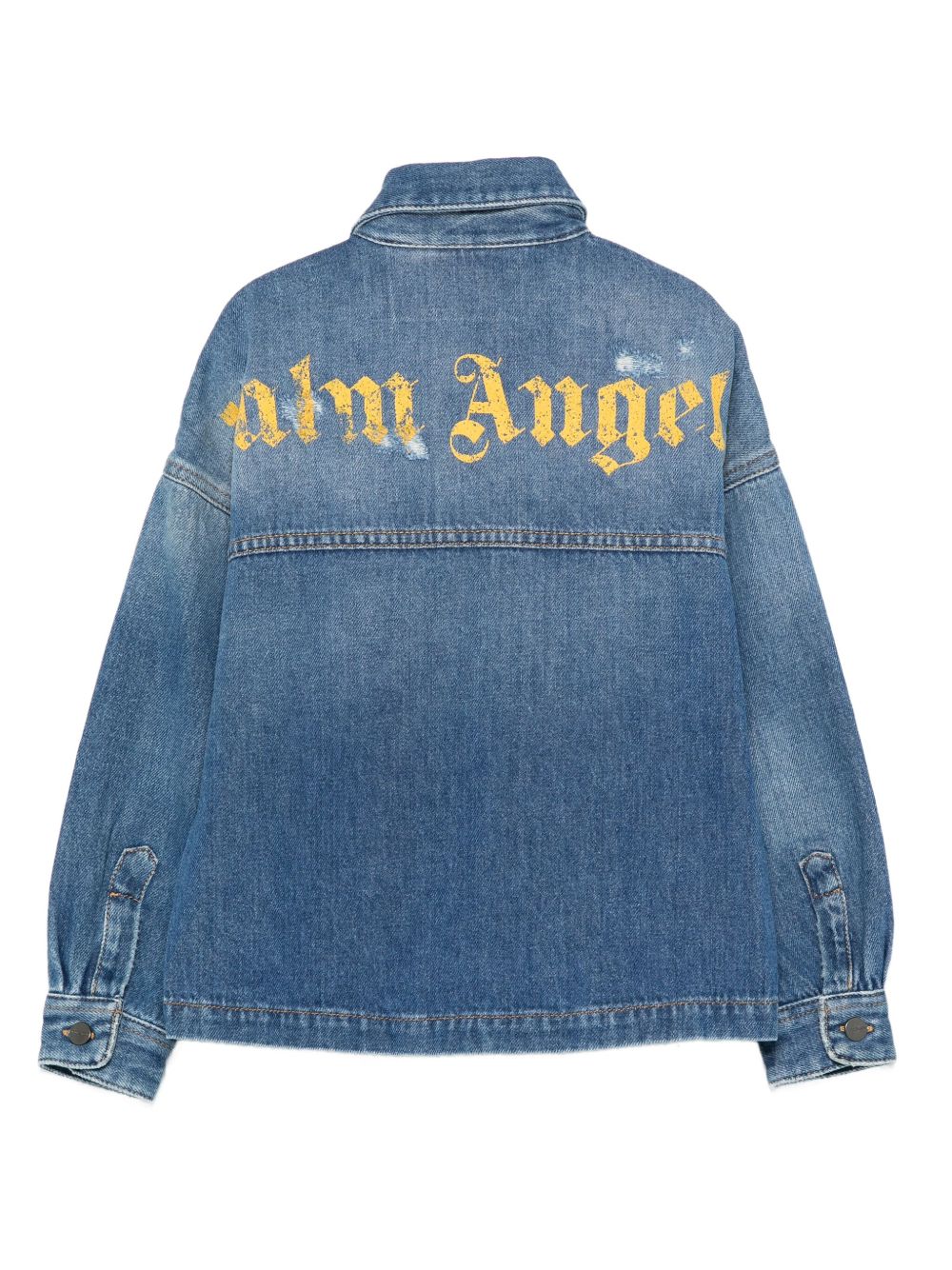 Camicia per bambino Palm Angels Kids in denim con ricamo con logo PBYD006F25DEN001 4416 PALM ANGELS KIDS 