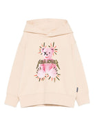 Felpa per bambina Palm Angels Kids beige con stampa Teddy e cappuccio PGBB015F25FLE003 613B PALM ANGELS KIDS 