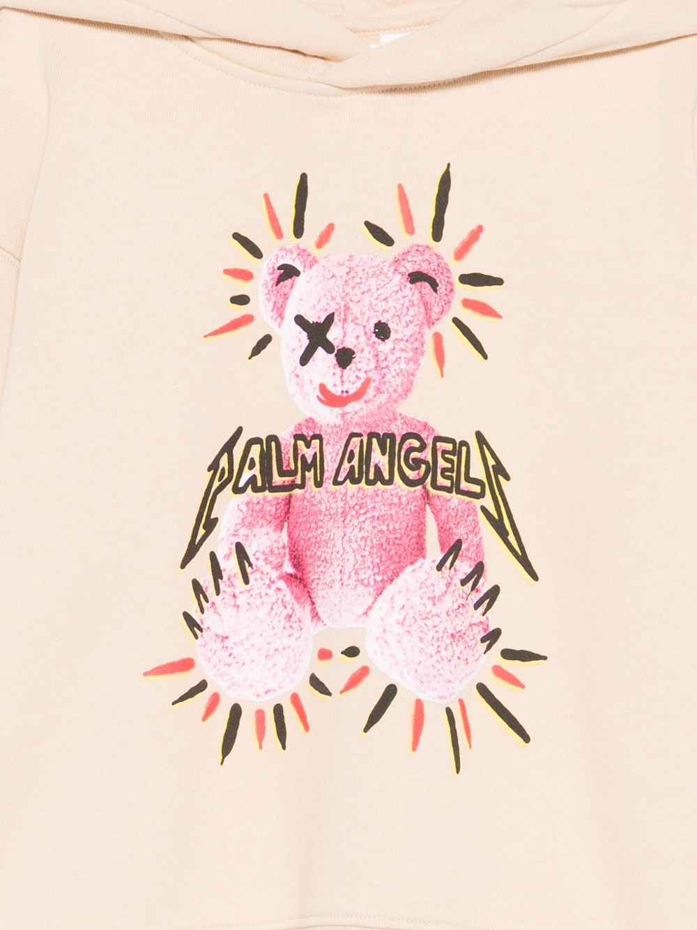Felpa per bambina Palm Angels Kids beige con stampa Teddy e cappuccio PGBB015F25FLE003 613B PALM ANGELS KIDS 