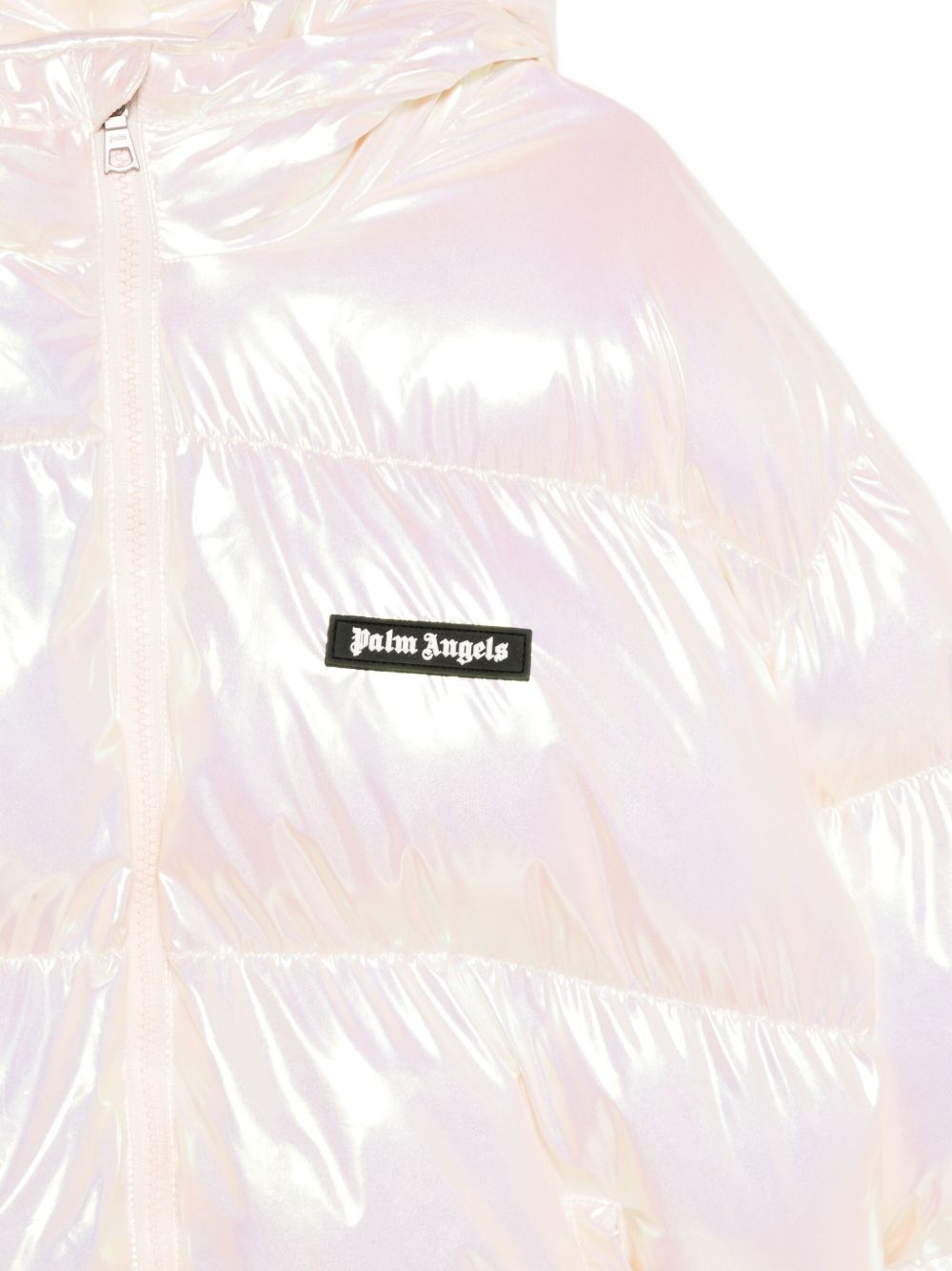 Piumino per bambina Palm Angels Kids rosa con effetto iridescente PGEJ005F25FAB001 8103 PALM ANGELS KIDS 