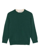 Maglione per bambino Paolo Pecora Kids verde con collo a contrasto PP4083 FORESTA PAOLO PECORA KIDS 