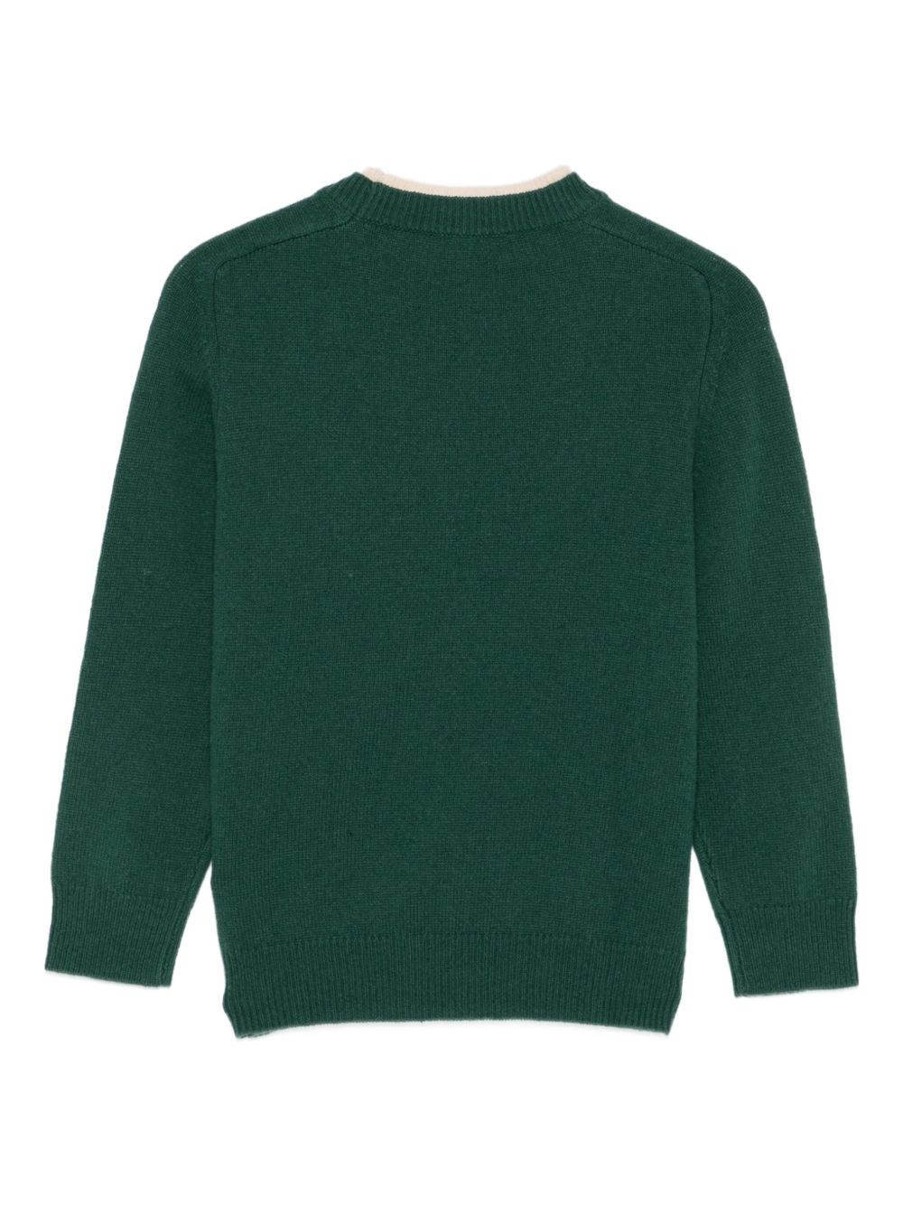 Maglione per bambino Paolo Pecora Kids verde con collo a contrasto PP4083 FORESTA PAOLO PECORA KIDS 