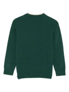 Maglione per bambino Paolo Pecora Kids verde con collo a contrasto PP4083 FORESTA PAOLO PECORA KIDS 