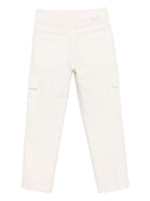 Pantaloni per bambino Paolo Pecora Kids bianco con tasca cargo PP4113 BURRO PAOLO PECORA KIDS 