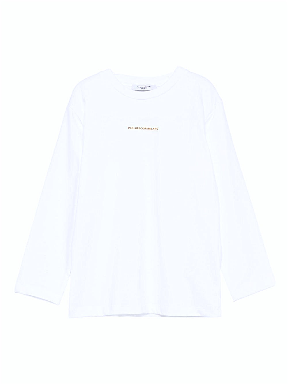 T-shirt per bambino Paolo Pecora Kids bianco a maniche lunghe con stampa PP4157 G-C PAOLO PECORA KIDS 