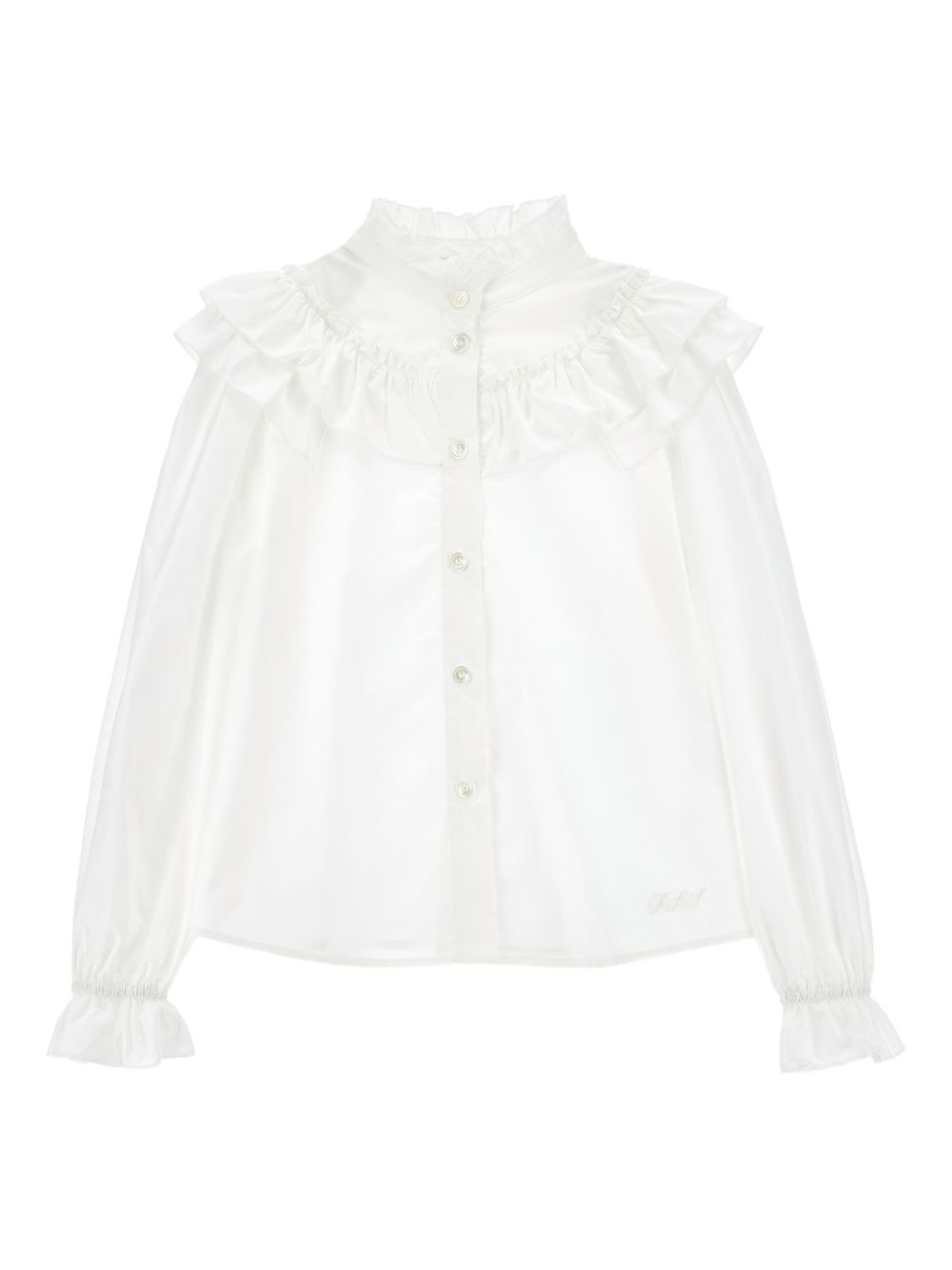 Blusa per bambina Philosophy Di Lorenzo Serafini Kids bianca con ruches I1F305 6116 P001 PHILOSOPHY KIDS 