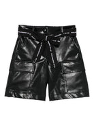 Shorts per bambina Philosophy Di Lorenzo Serafini Kids nero con cintura I1F409 6404 P050 PHILOSOPHY KIDS 