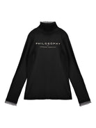 T-shirt per bambina Philosophy Di Lorenzo Serafini Kids nera con stampa logo I1F619 6212 P050 PHILOSOPHY KIDS 