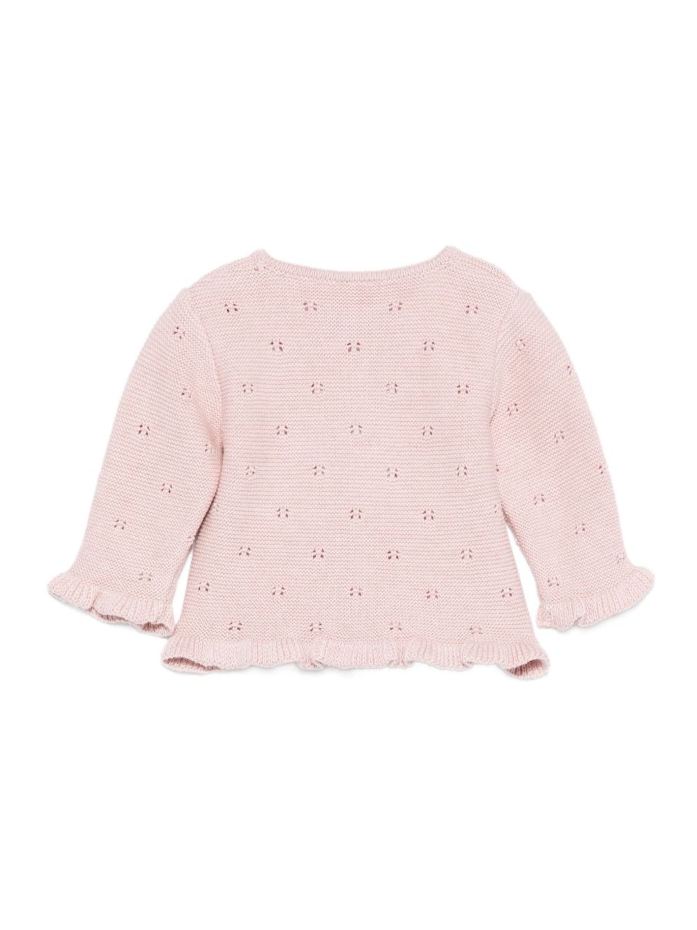 Cardigan per neonata Paz Rodríguez rosa con modello con occhielli 001-123031 32 H94 PaZ RODRIGUEZ KIDS 