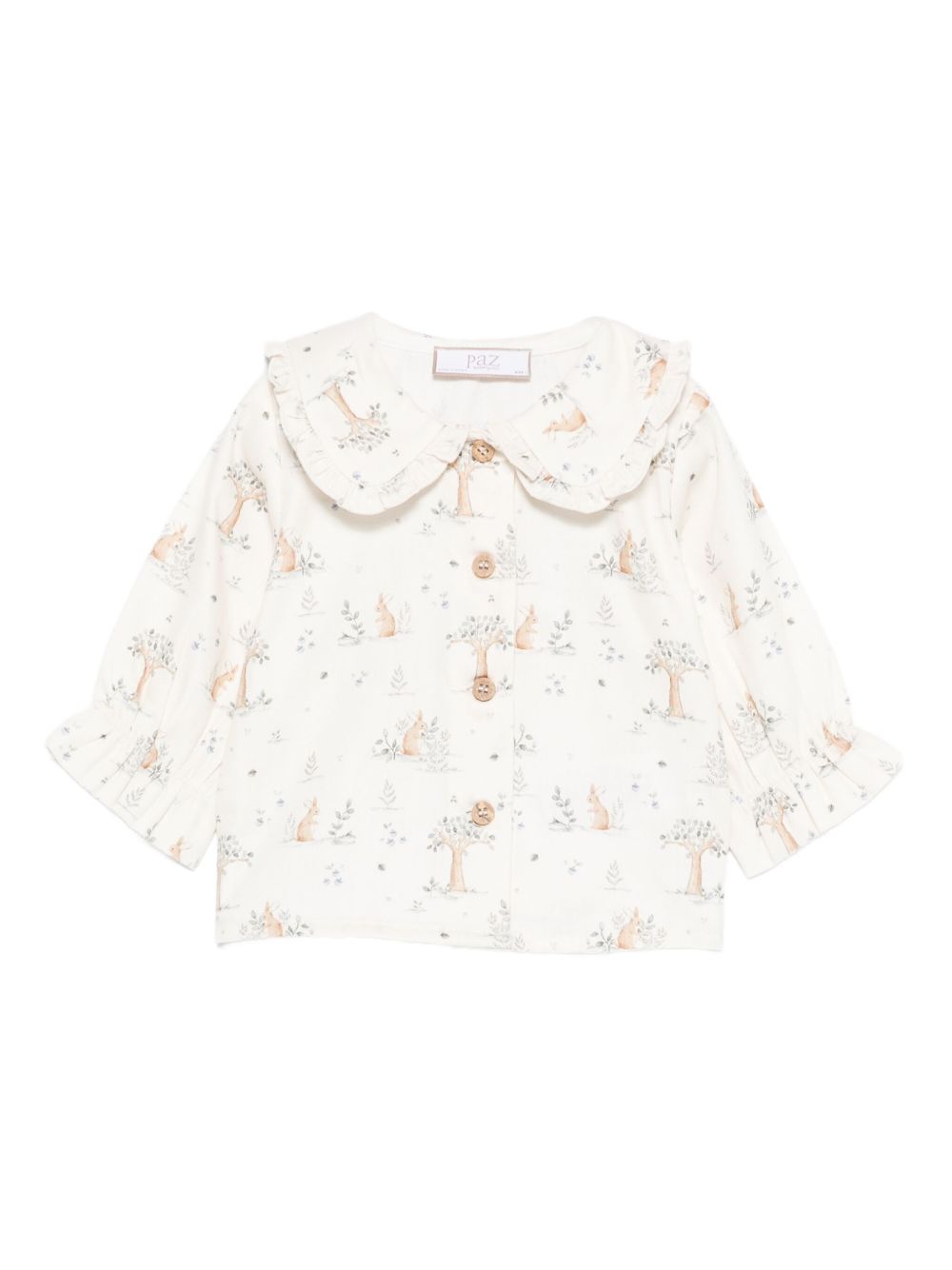 Camicia per neonata Paz Rodríguez bianca con stampa coniglio 006-152983 17 T2038 PaZ RODRIGUEZ KIDS 